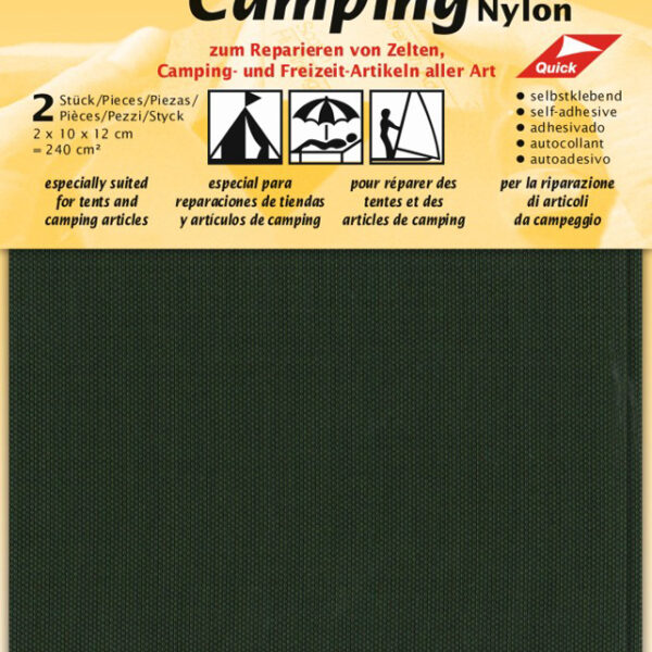 Naainoplapper voor tent, nylon, zelfklevend, kaki