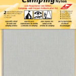 Zelfklevende nylon camping-reparatielappen, lichtgrijs