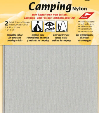 Zelfklevende nylon camping-reparatielappen, lichtgrijs