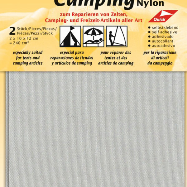 Zelfklevende nylon camping-reparatielappen, lichtgrijs