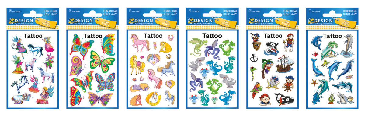 Avery Assortiment Kids Tijdelijke Tatoeages