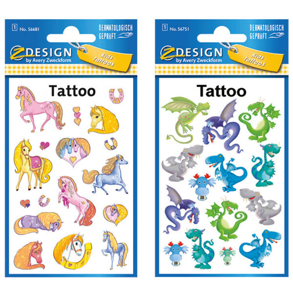 Avery Assortiment Kids Tijdelijke Tatoeages