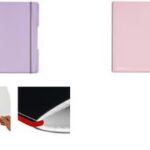 Herbruikbaar geruit schrijfschrift pastelroze, A5, kunststof omslag