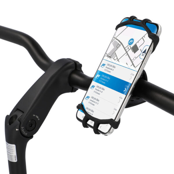 Fietsmobielhouder van siliconen, zwart