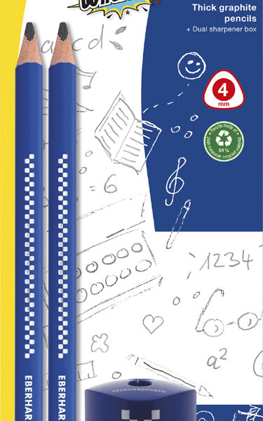 EBERHARD FABER set potloden TRI WINNER, 2B, blauw, 3-delig