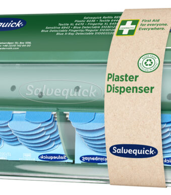 Pleisterdispenser met blauwe pleisters