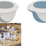 Mengkommenset 'Camilla', wit / noordse grijs.