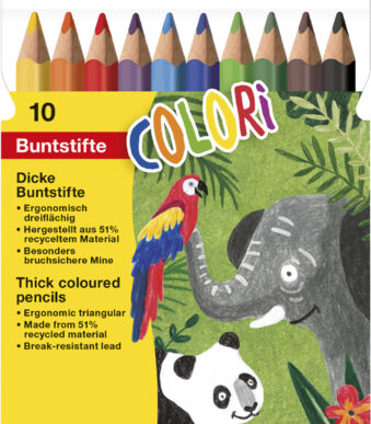 EBERHARD FABER driehoekige-kleurpotloden COLORI Jumbo, 10 stuks in etui