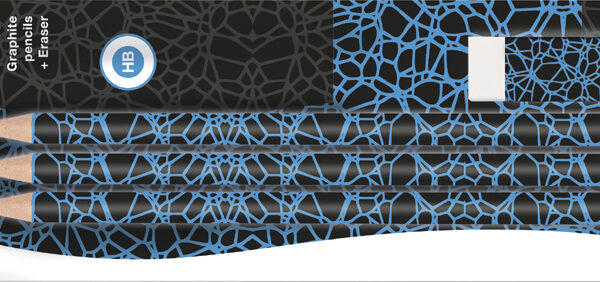 EBERHARD FABER set potloden NEON, HB, neonblauw, 4-delig