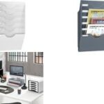 Wandhouder voor folders, A4-formaat, 6 vakken, wit