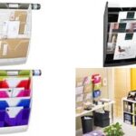 Wandbrochurehouder, A4-formaat, 5 vakken, zwart.