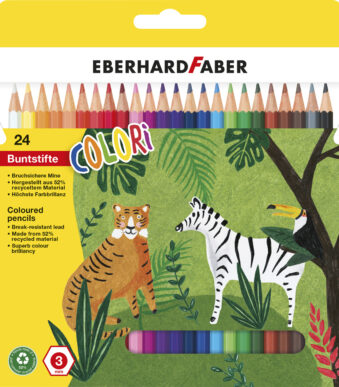 EBERHARD FABER zeshoekige kleurpotloden COLORI, 24 stuks in doosje