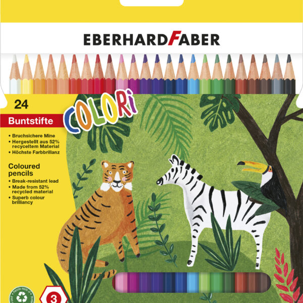 EBERHARD FABER zeshoekige kleurpotloden COLORI, 24 stuks in doosje