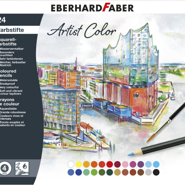 EBERHARD FABER aquarelpotlood Artist Color, 24 stuks in blikje