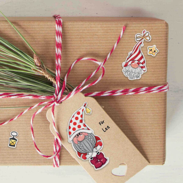 Avery Nuttig-Ontworpen Kerststickers 'Kabouterfiguren'