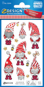 Avery Nuttig-Ontworpen Kerststickers 'Kabouterfiguren'
