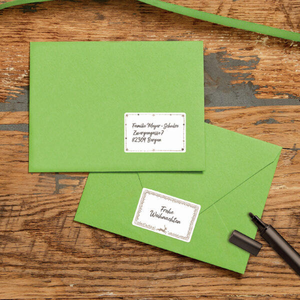 Avery stickervellen rechthoekige kerstcadeaulabels