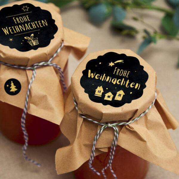 Avery Vorm & Design Kerststicker Groet Zwart/Goud