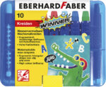 EBERHARD FABER driehoekig waskrijt WINNER, 10 stuks in etui