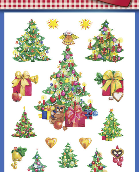 Avery Meervoetzinsstickers 'Kerstbomen'