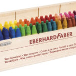 EBERHARD FABER driehoekig waskrijt COLORI, 100 in houten kistje