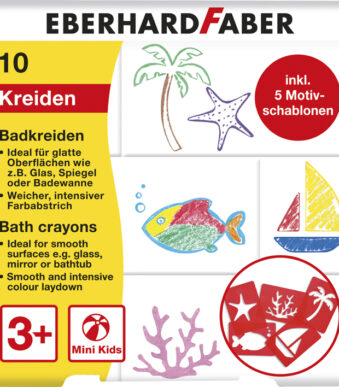 Eberhard Faber Minibadkrijt voor kinderen, etui met 10 stuks