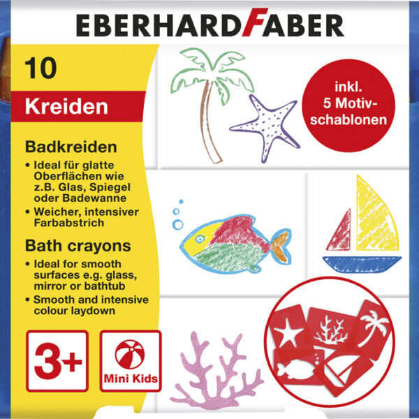Eberhard Faber Minibadkrijt voor kinderen, etui met 10 stuks