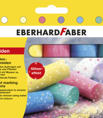 EBERHARD FABER stoepkrijt Glitter, 6 stuks in doosje