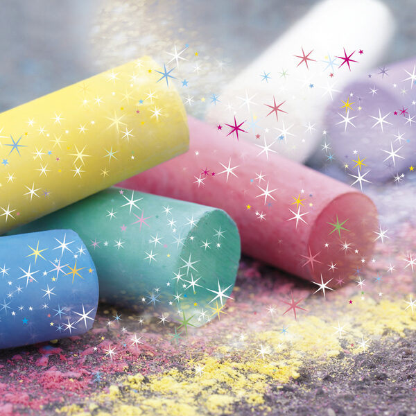 EBERHARD FABER stoepkrijt Glitter, 6 stuks in doosje