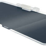 Memobord van glas voor bureau, grijs