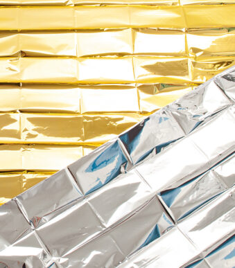 Reddingsdeken, 1.600 x 2.100 mm, zilver/goud