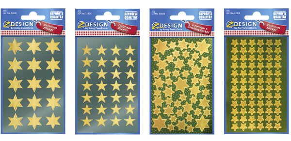 Avery Vormwijzer Kerstmis-Stickers 'Sterren', Display