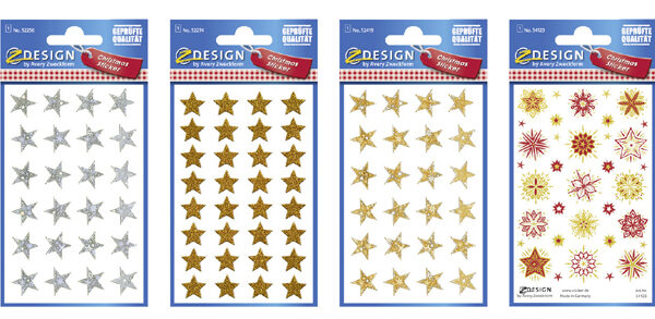Avery Vormwijzer Kerstmis-Stickers 'Sterren', Display