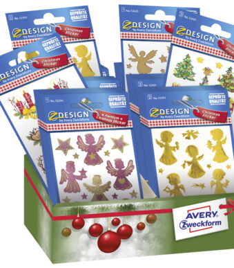 Avery Ontwerplabels Kerstmis Stickers 'Engel', Display