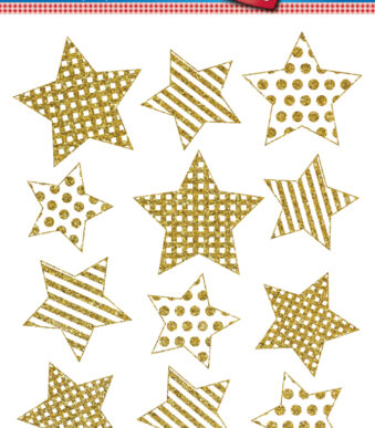 Avery raamstickers kerststerren goud