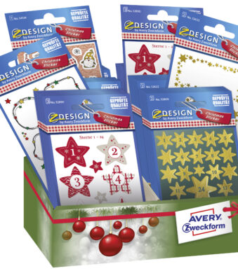 Avery Doelbijdruktechniek Kerstmis-stickers 'Adventskalender'
