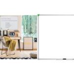 Witte wandbord U-Act! Line, gelakt, 80 x 60 cm