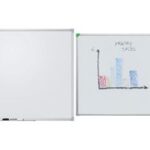 Witte wandbord U-Act! Line, geëmailleerd, 60 x 45 cm