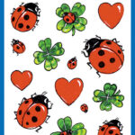 Avery vormgeverstickervel 'Lieveheersbeestje met klavertje'