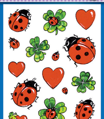 Avery vormgeverstickervel 'Lieveheersbeestje met klavertje'