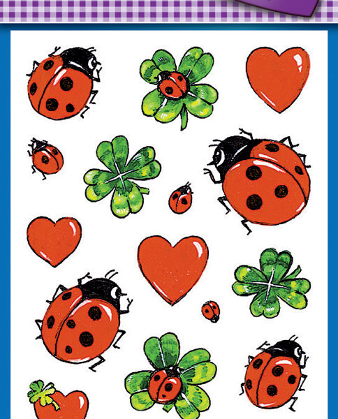 Avery vormgeverstickervel 'Lieveheersbeestje met klavertje'