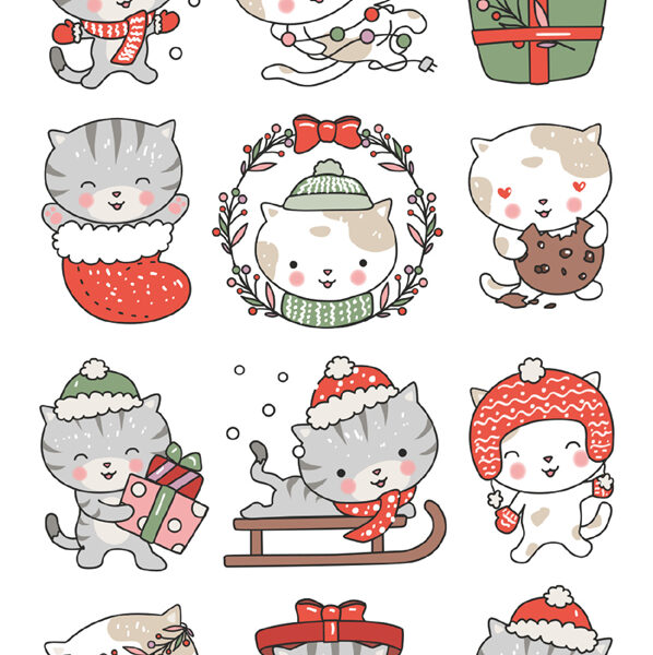 Kinderen kerst tijdelijke tatoeages 'katten'