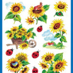 Avery Vormgeving Stickers Zonnebloemen en Lieveheersbeestjes