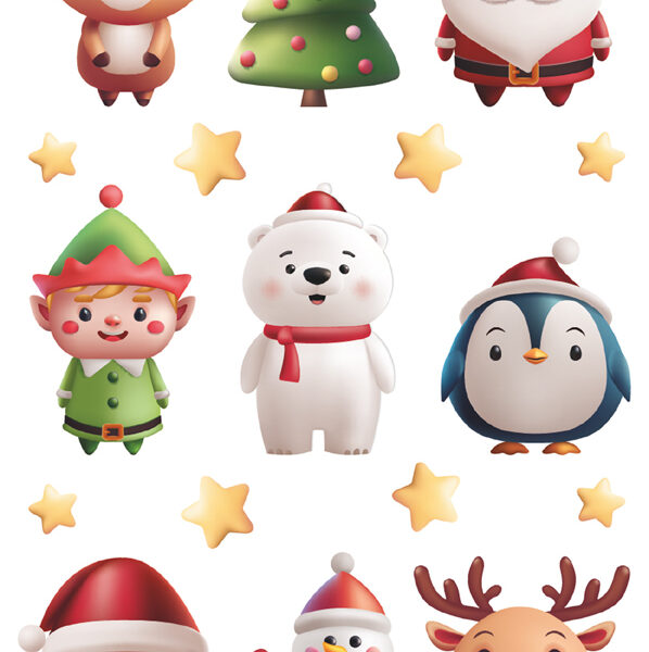 Glitterfiguurtjes Kerstlabels