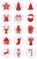 Glanzende Kerststickerreeks