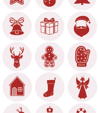Glanzende Kerststickerreeks