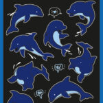 Neon-sticker voor kinderen: dolfijn