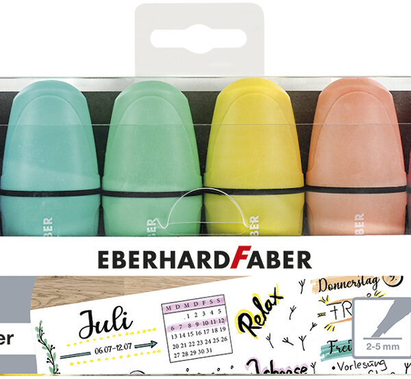 EBERHARD FABER tekstmarker Mini Pastel, 6 stuks in etui