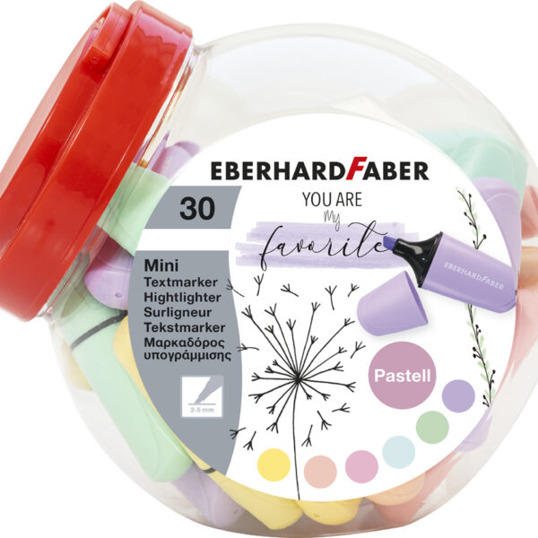 EBERHARD FABER tekstmarker Mini Pastel, 30 stuks in bonbonnière