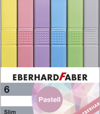 EBERHARD FABER tekstmarker Slim, pastelkleuren, 6 stuks in etui